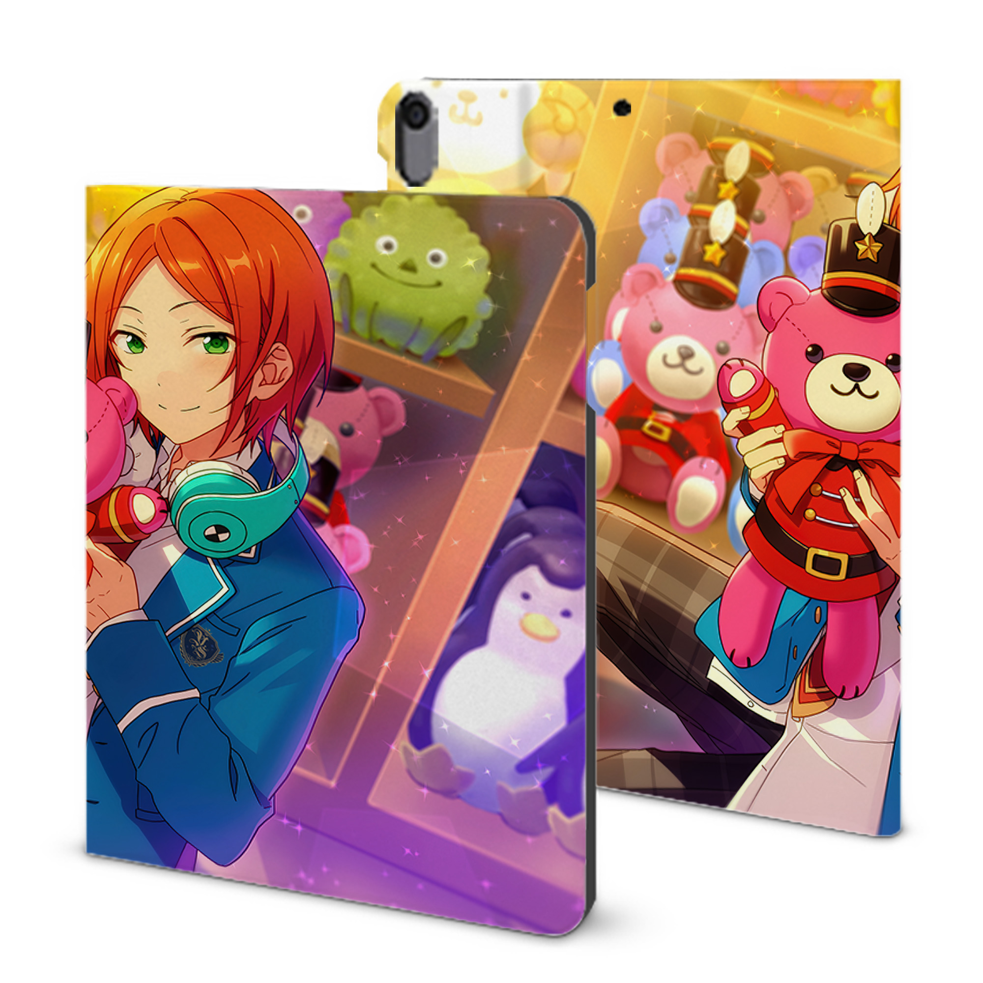 （画像用） あんさんぶるスターズ! Ensemble Stars IPad ケース ブック型 PUレザー TPU 耐衝撃 軽量 薄型 ペン収納なし 全面保護 IPad 各モデル対応